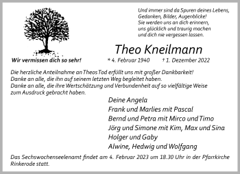 Anzeige von Theo Kneilmann 