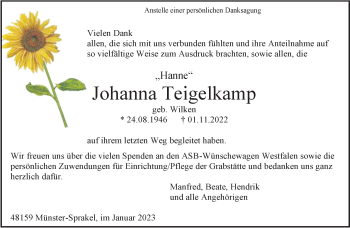 Anzeige von Johanna 