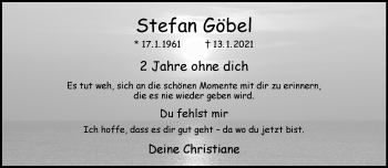 Anzeige von Stefan Göbel 