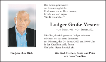 Anzeige von Ludger Große Vestert 