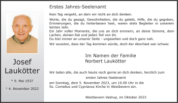 Anzeige von Josef Laukötter 