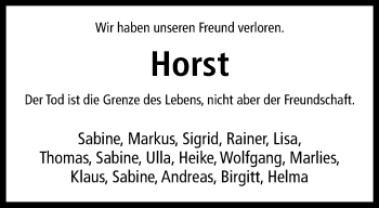 Anzeige von Horst  