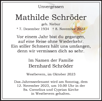 Anzeige von Mathilde Schröder 