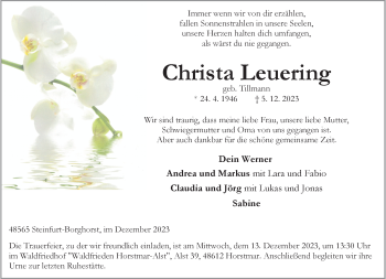Anzeige von Christa Leuering 