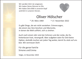 Anzeige von Oliver Hölscher 
