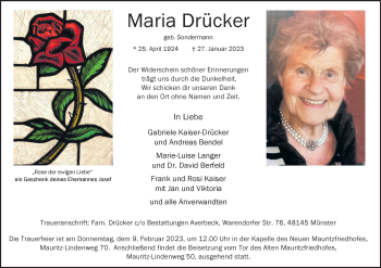 Anzeige von Maria Drücker 