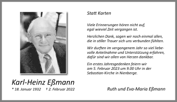 Anzeige von Karl-Heinz Eßmann 