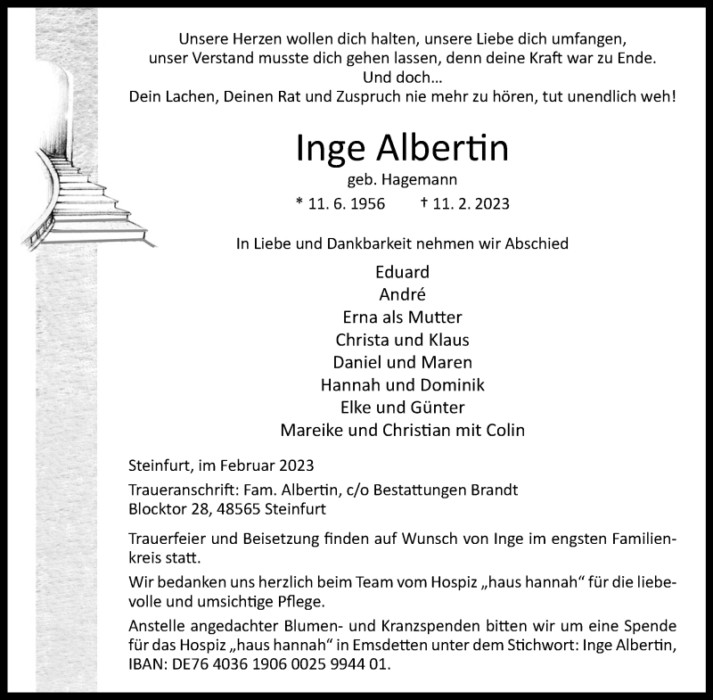  Traueranzeige für   vom 18.02.2023 aus 