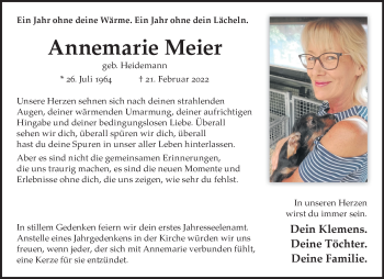 Anzeige von Annemarie Meier 