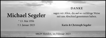 Anzeige von Michael Segeler 