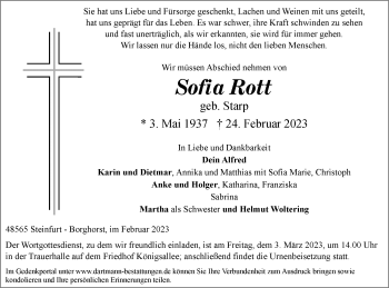 Anzeige von Sofia Rott 
