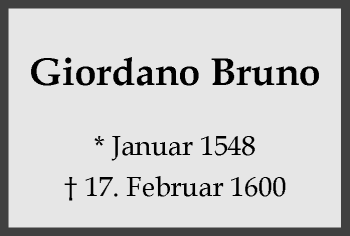Anzeige von Giordano Bruno 