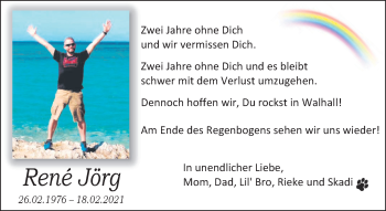 Anzeige von Rene Jörg 