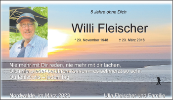 Anzeige von Willi Fleischer 