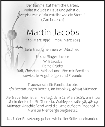 Anzeige von Martin Jacobs 