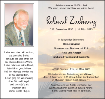 Anzeige von Roland Zachwey 