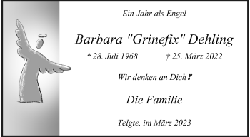 Anzeige von Barbara Dehling 