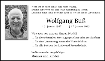 Anzeige von Wolfgang Buß 