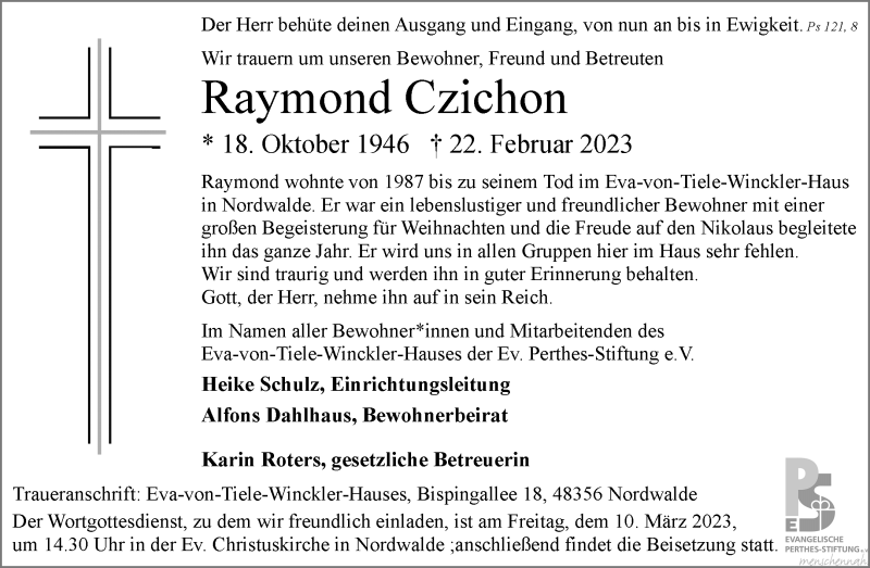  Traueranzeige für Raymond Czichon vom 04.03.2023 aus 