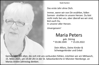 Anzeige von Maria Peters 