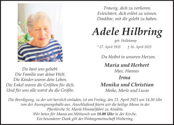 Anzeige von Adele Hilbring 