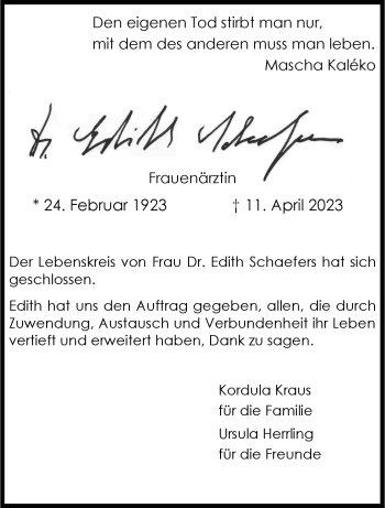 Anzeige von Edits Scherpen 