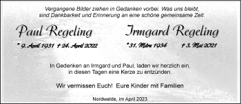 Anzeige von Paul Regeling 