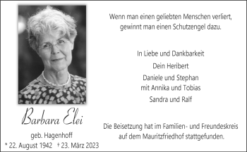 Anzeige von Barbara Elei 