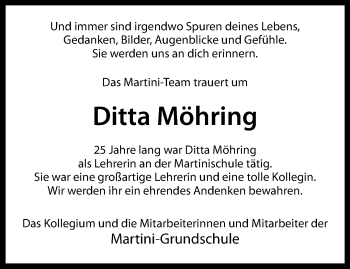 Anzeige von Ditta Möhring 