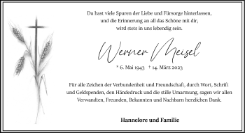 Anzeige von Werner Meisel 