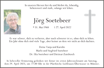 Anzeige von Jörg Soetebeer 
