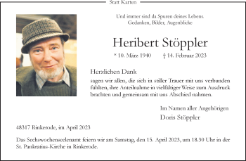 Anzeige von Heribert Stöppler 