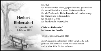 Anzeige von Herbert Biebersdorf 
