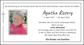 Anzeige von Agatha Rosery 