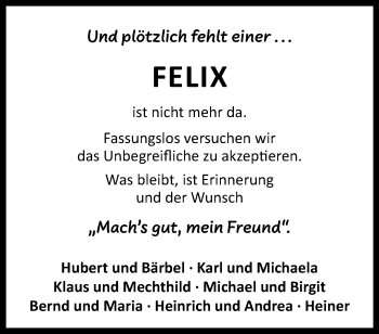 Anzeige von Felix  
