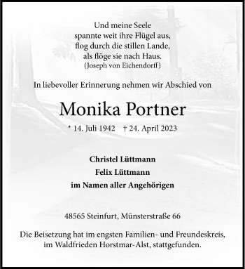 Anzeige von Monika Portner 