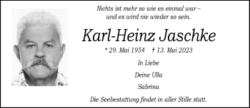 Anzeige von Karl-Heinz Jaschke 