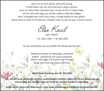 Anzeige von Else Kaul 