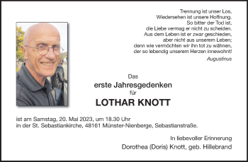Anzeige von Lothar Knott 