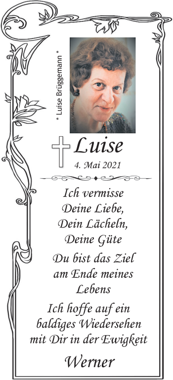 Anzeige von Luise Brüggemann 