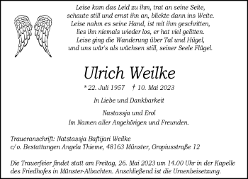Anzeige von Ulrich Weilke 