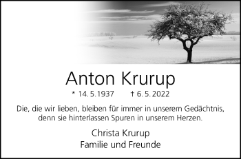 Anzeige von Anton Krurup 