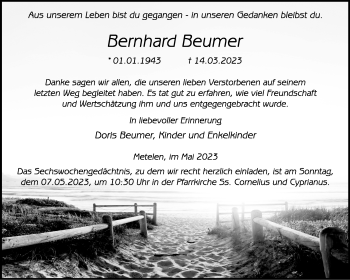 Anzeige von Bernhard Beumer 
