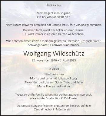 Anzeige von Wolfgang Wildschütz 