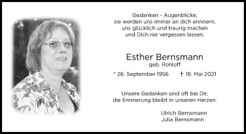 Anzeige von Esther Bernsmann 