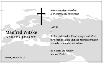 Anzeige von Manfred Witzke 