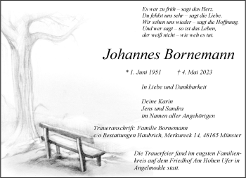 Anzeige von Johannes Bornemann 