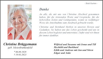 Anzeige von Christine Brüggemann 