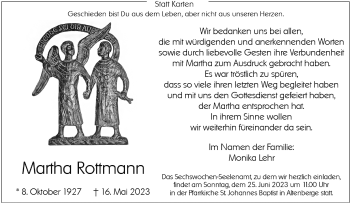 Anzeige von Martha Rottmann 