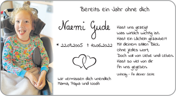 Anzeige von Naemi Gude 
